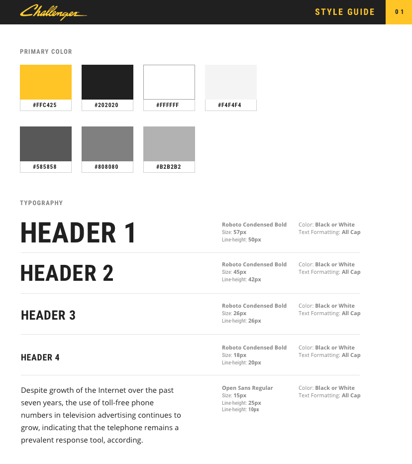 Style guide / style tile 1