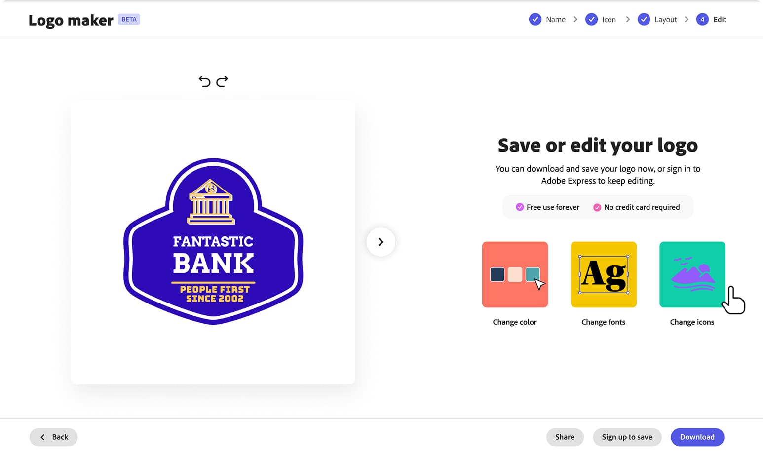 Unauthenticated final step with Sign up to save CTA