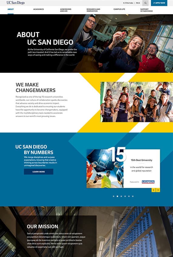 UC San Diego landing page design 1