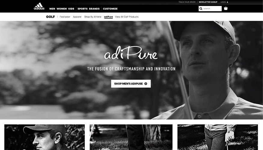 adidas Golf content page