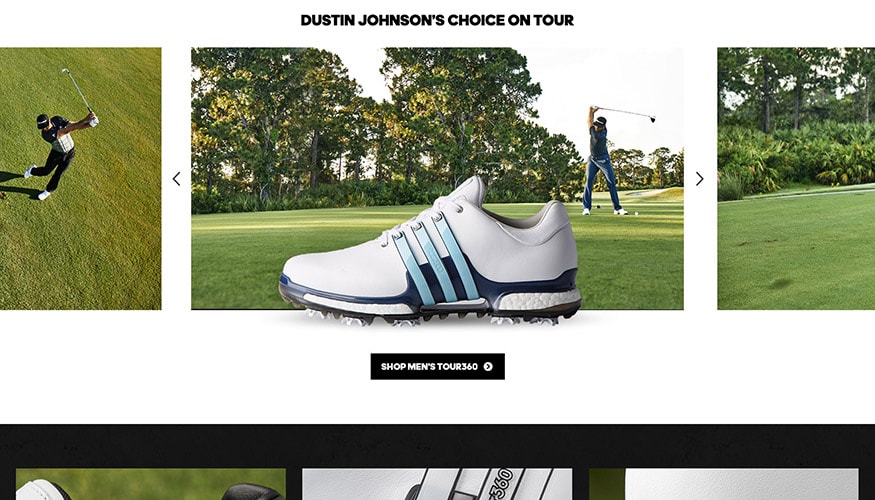 adidas Golf commerce layout