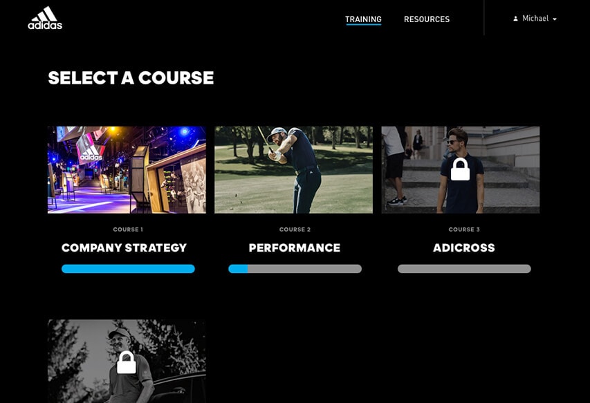 Course overview grouped by learning topics