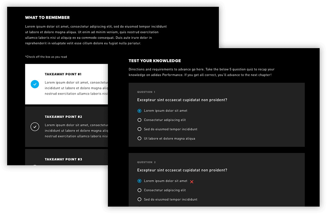 Key takeaway checklist before quiz