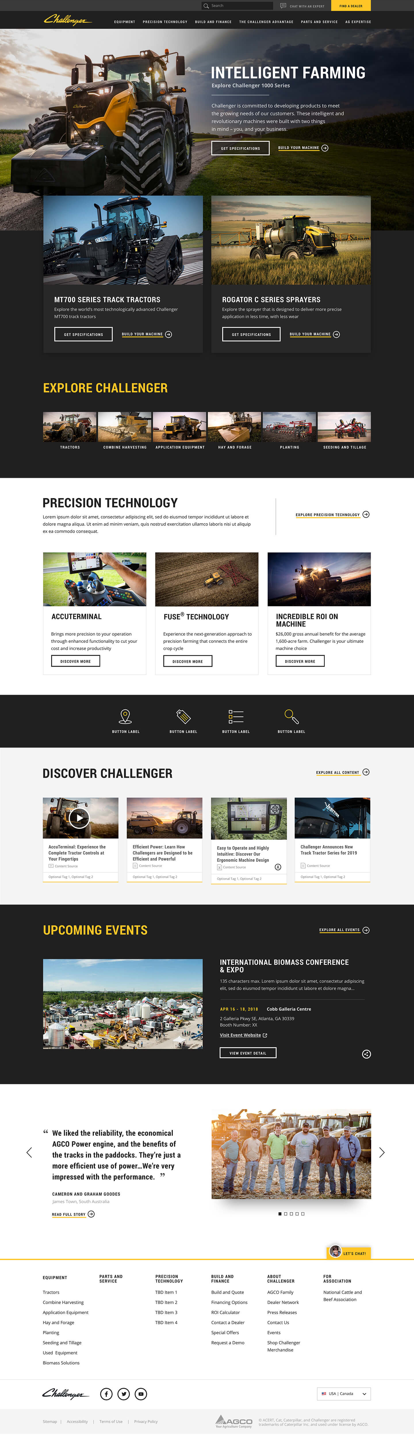 Homepage design