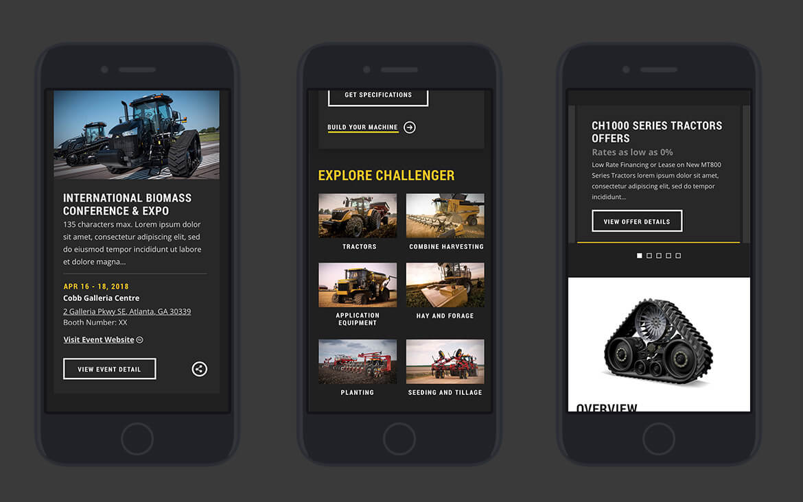 Mobile design layouts