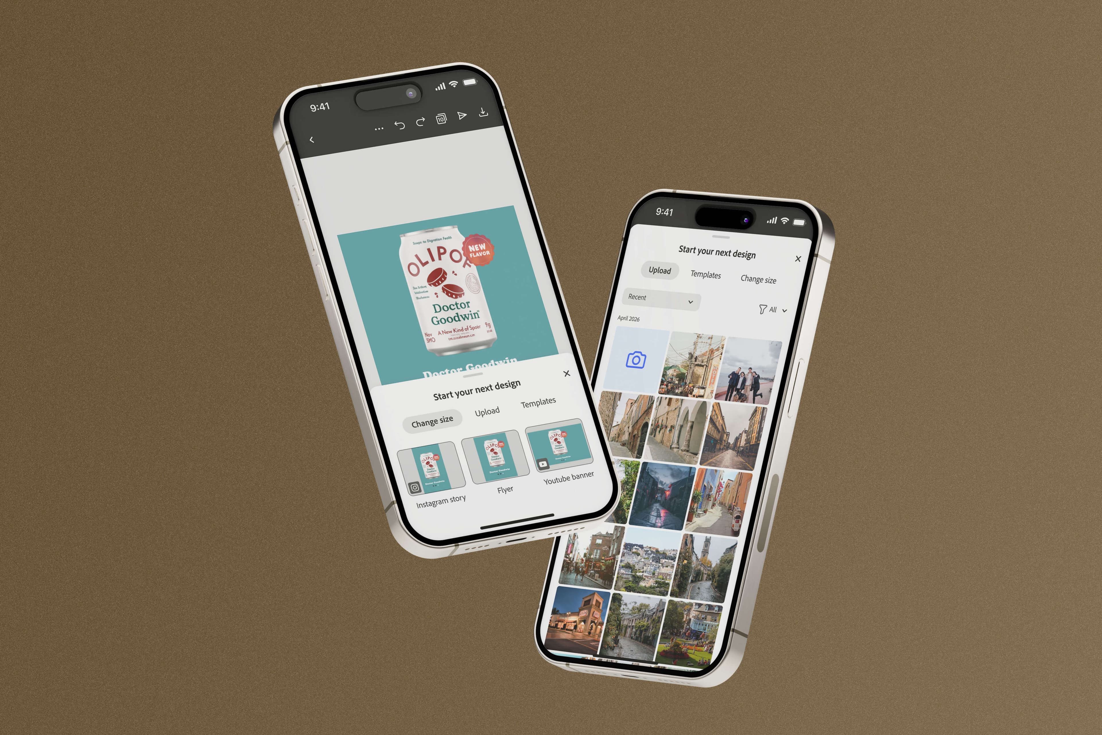 Adobe Express post-export Multi-CTA accordion modal on desktop