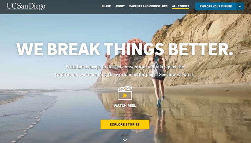 Campaign homepage with seasonal CTA