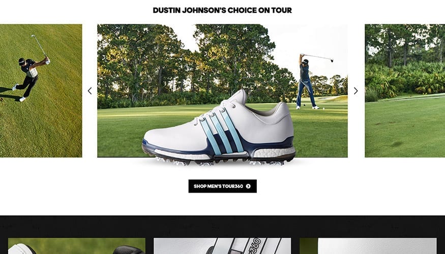 adidas Golf commerce layout