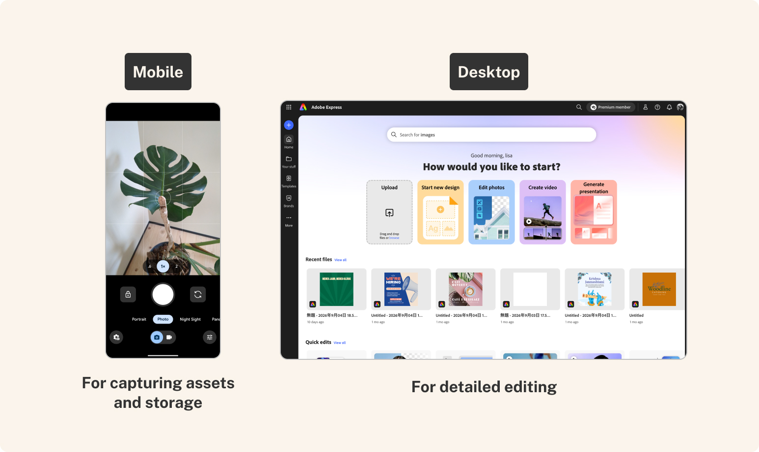 Easy Upload modal with drag-and-drop, QR scan, and cloud storage options