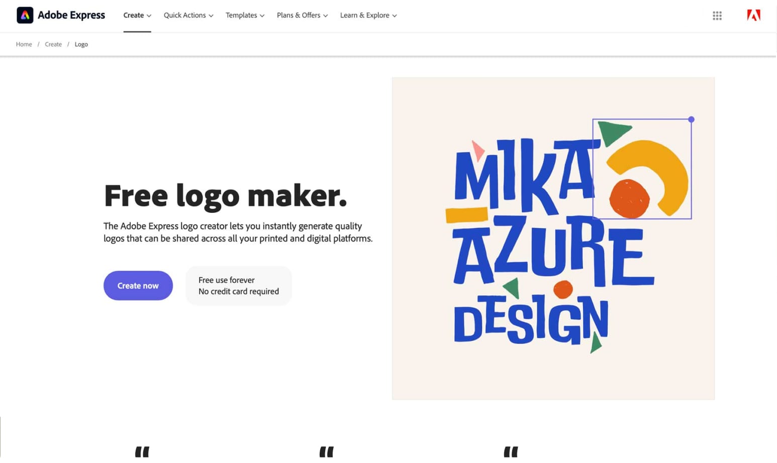 Logo Maker entry screen with a required business name field