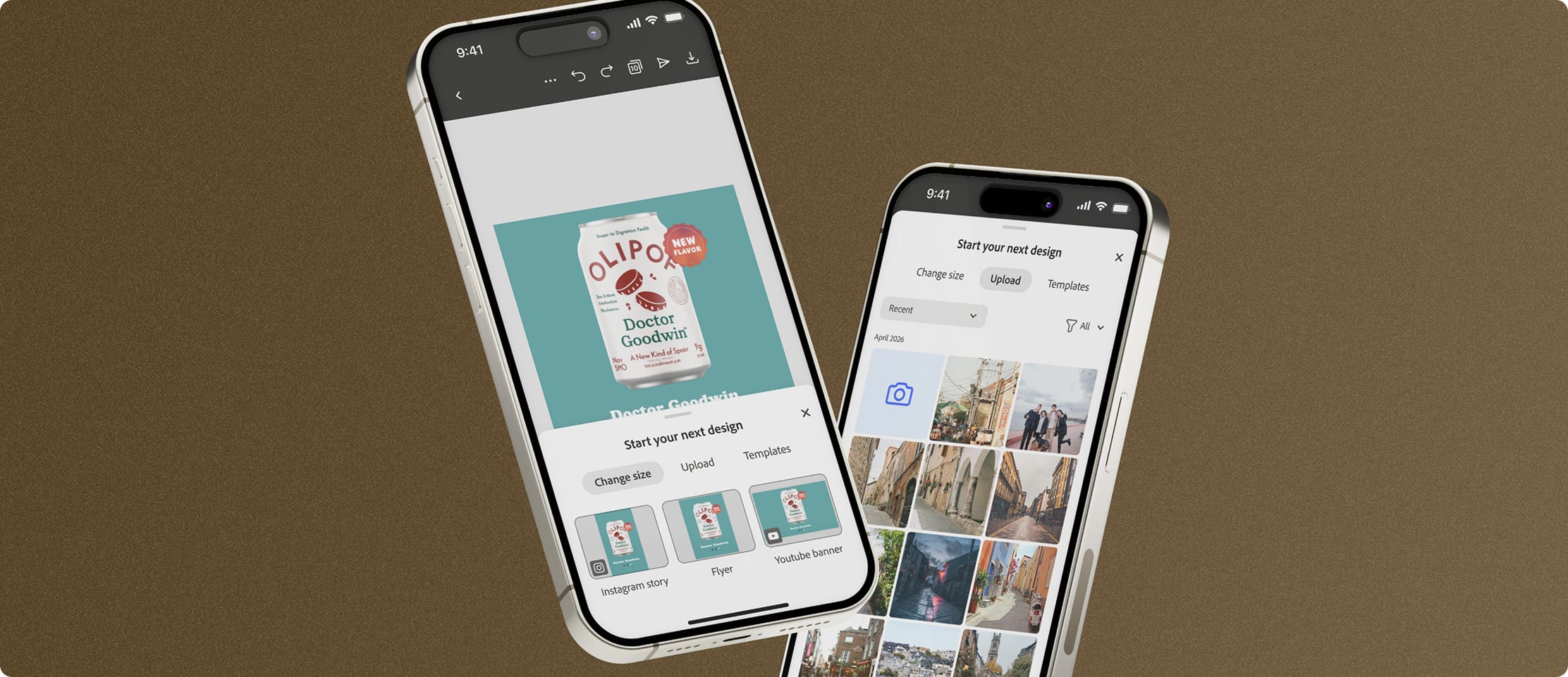 Adobe Express post-export Multi-CTA accordion modal on desktop